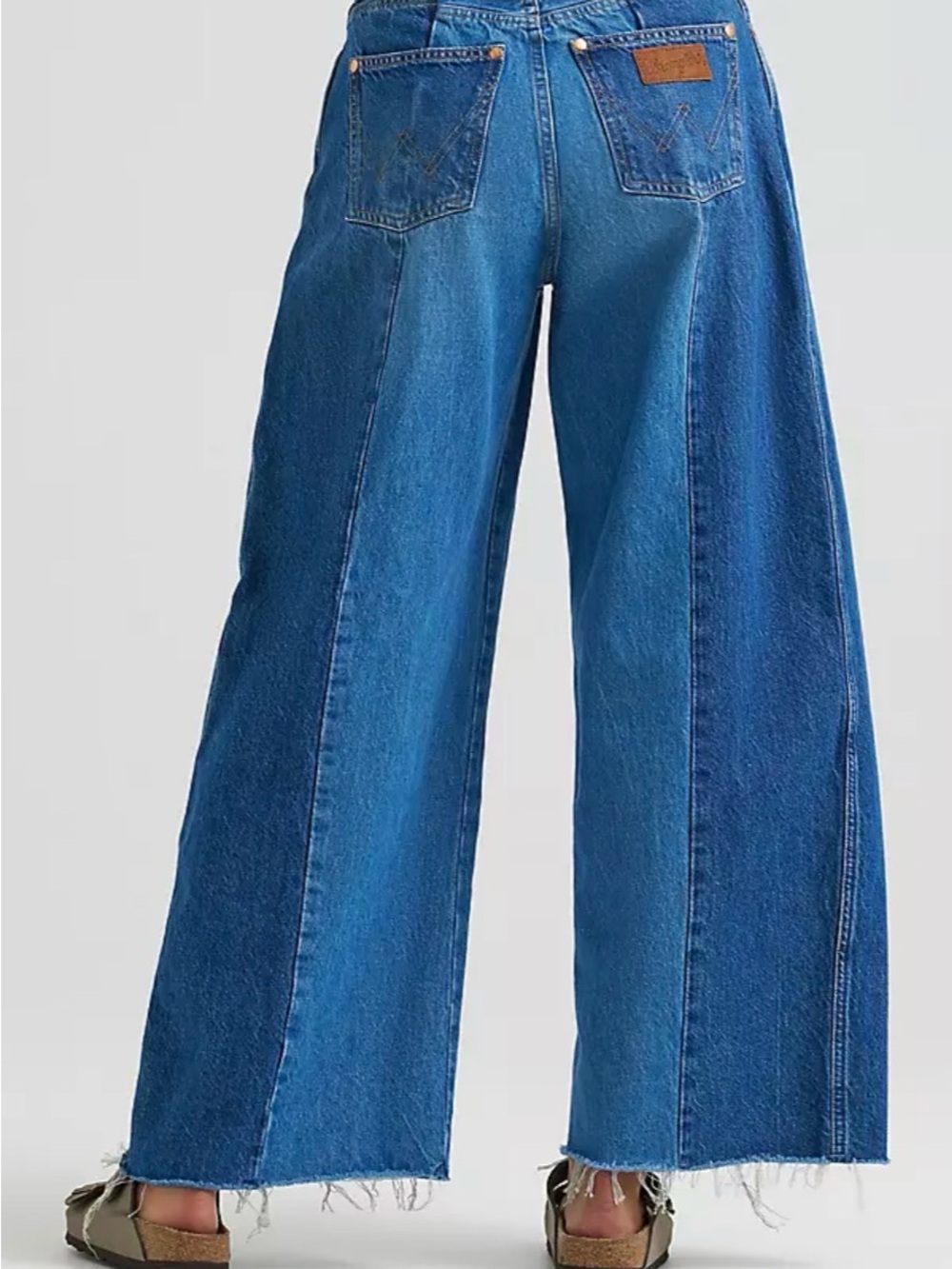 Wrangler cowboy Wide-Leg Two-Tone Blue Jeans for Women - Picture 5 of 16